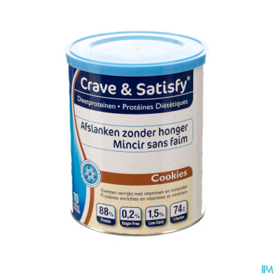 Crave & Satisfy Dieetproteinen Cookies Pot 200g