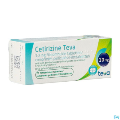 Cetirizine Teva 10mg Filmomh Tabl 20