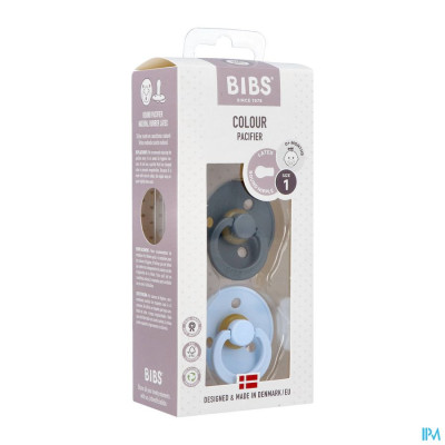 Bibs 1 Fopspeen Duo Iron Baby Blue