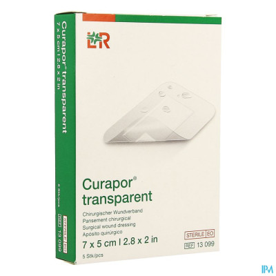 Curapor Transparant Steriel 7cmx 5cm 5 13099