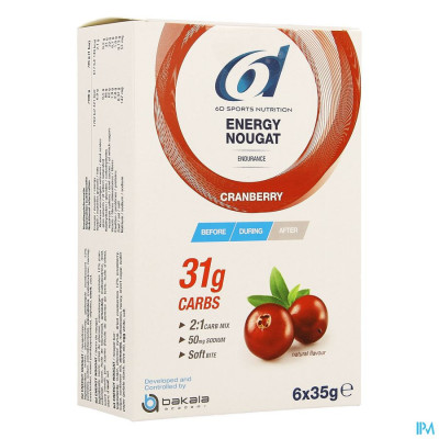 6d Energy Nougat Cranberry 6 X 35g