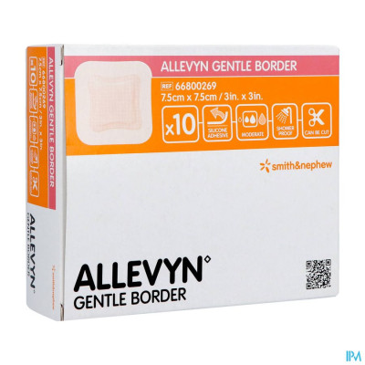 ALLEVYN GENTLE BORDER STER 7,5X 7,5CM 10 66800269