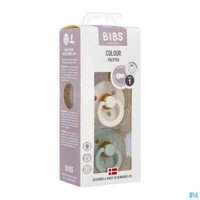 Bibs 1 Fopspeen Duo Sage Ivory