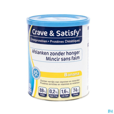 Crave & Satisfy Dieetproteinen Banana Pot 200g