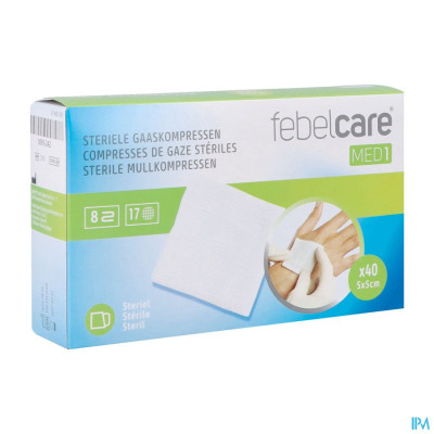 Febelcare Med1 Steriele Gaaskompres 5,0x5,0cm 40x1