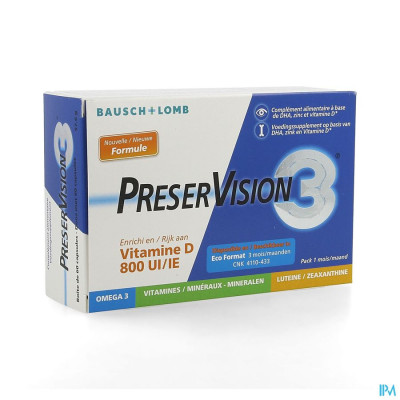 Preservision 3 + Vit D3 Caps 60