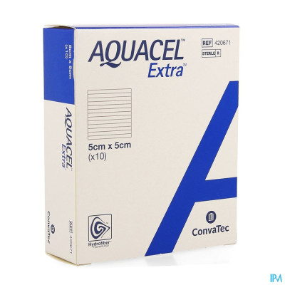 AQUACEL EXTRA VERB HYDROFIBER+VERSTERK. 5X 5CM 10