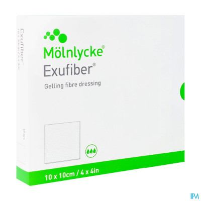 Exufiber Ag Gel.fibre Dressing Ster 10 X 10cm 10