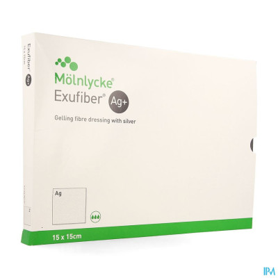 Exufiber Ag Gel.fibre Dressing Ster 15 X 15cm 10