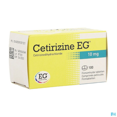 Cetirizine EG Tabl 100X10Mg