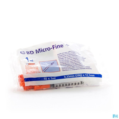 BD MICROFINE+ INS.SPUIT 1,0ML 29G 12,7MM 10 324827