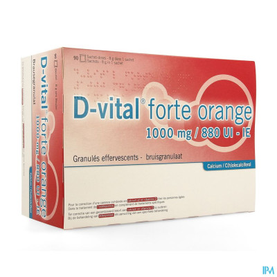 D-vital Forte Sinaas 1000mg/880ie Zakjes 90