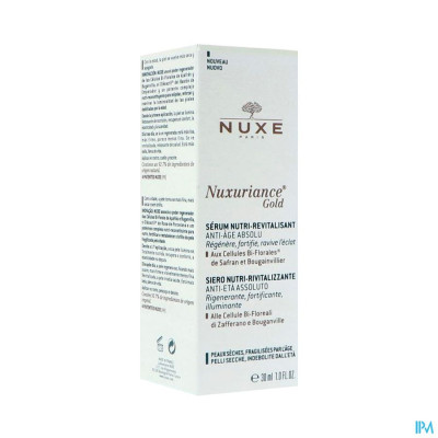 Nuxe Nuxuriance Gold Serum Nutri Revitalis. 30ml