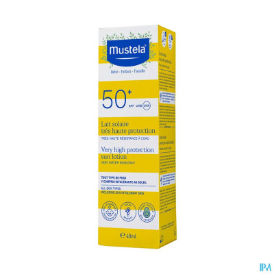 Mustela Zon Melk Heel Hoge Bescherming Ip50+ 40ml