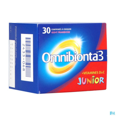 Omnibionta3 Junior Multivitamines voor Kinderen (30 tabletten)